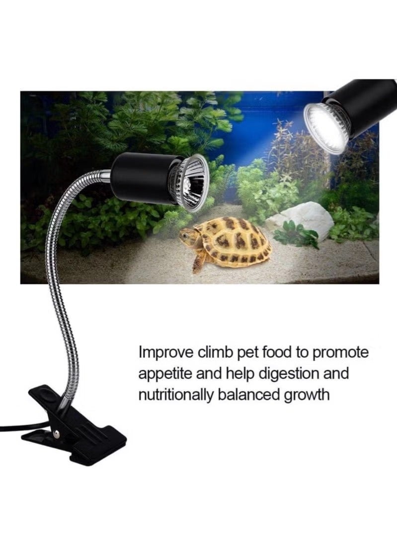 UVA UVB Tortoise Heat Lampmatch 50W75W Clamp on Reptile Heat Bulb 360 Adjustable Aquarium Heating Light E27 Clamp on Pet Heating Emitter for Reptiles Amphibians Lizards Turtle Snakes - Image 5