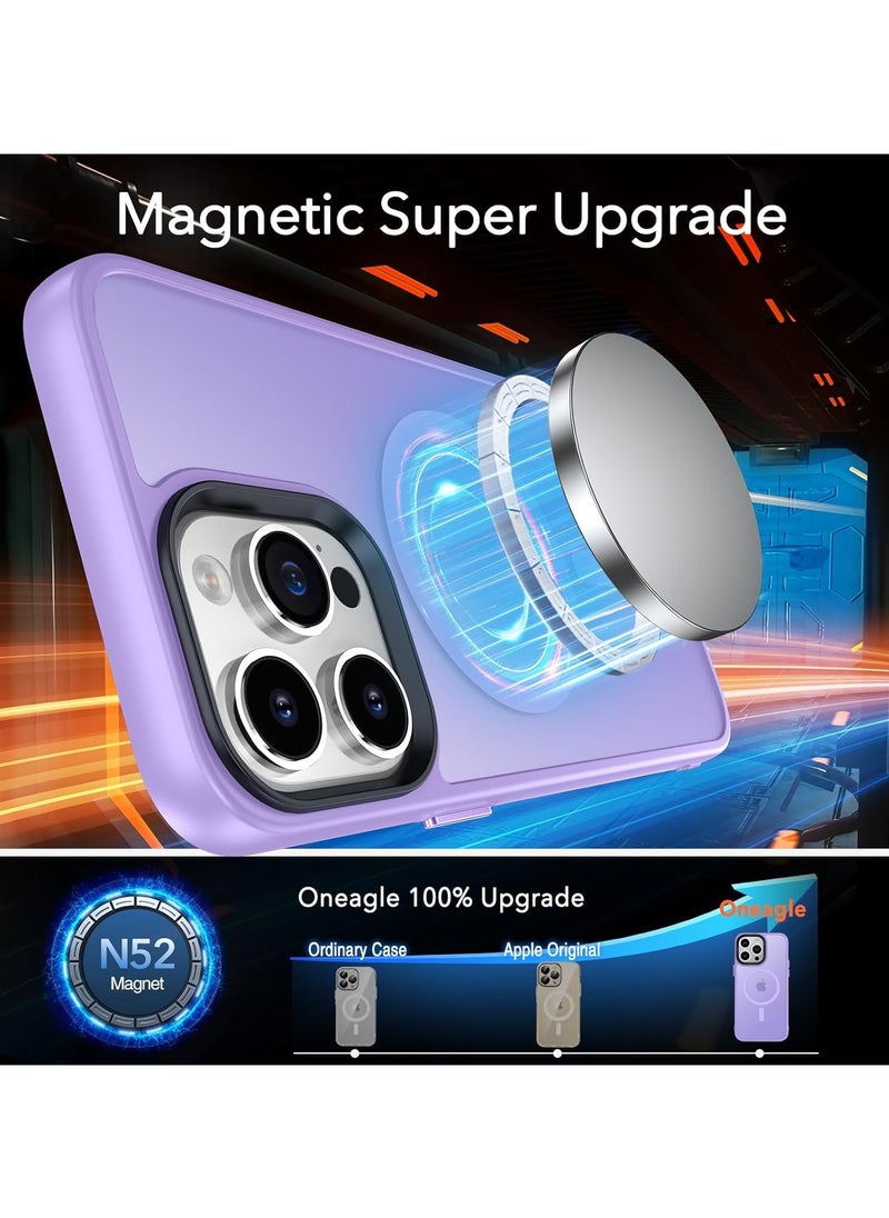 ماركة غير محددة حالة مغناطيسية لـ iPhone 12 Pro Max Case متوافقة مع حماية Magsafe العسكرية للصف العسكري الشفاف غير اللامع في حالة هاتف مضاد للصدمات (Light Purple)  - Image 5