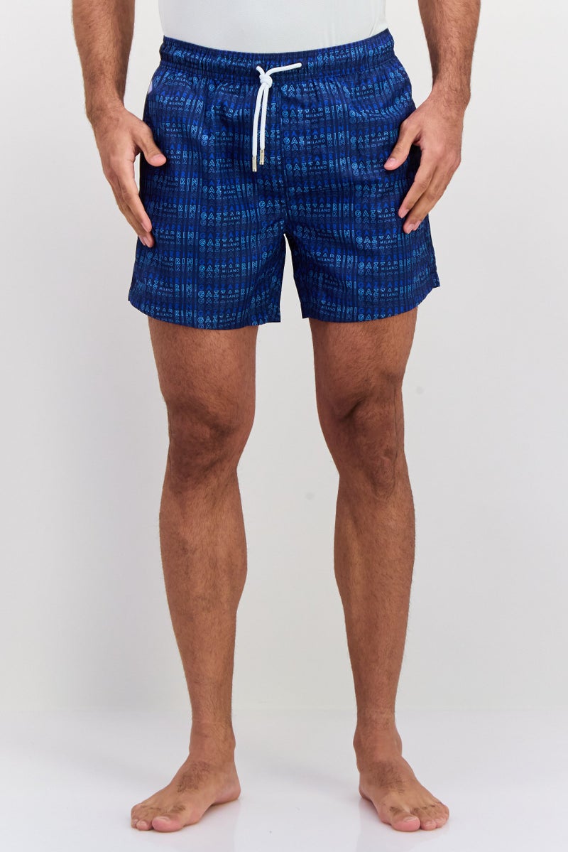 Gazzarrini شورت سباحة للرجال مع حبل سحب بتصميم مطبوع كامل، متعدد الألوان - Image 1