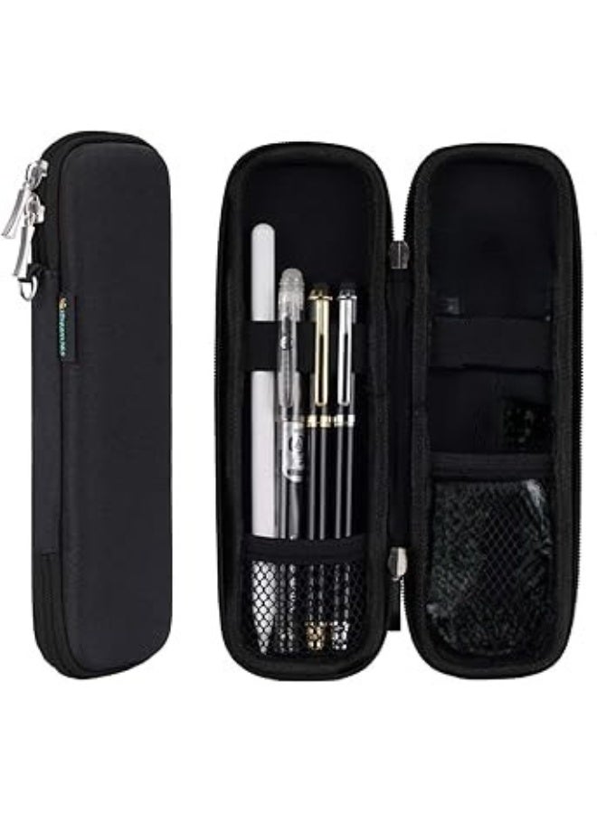 iDream365 Small Pencil Case Holder for Pencils,Hard Pen Case for Executive Fountain Pens,Ballpoint Pens-Black