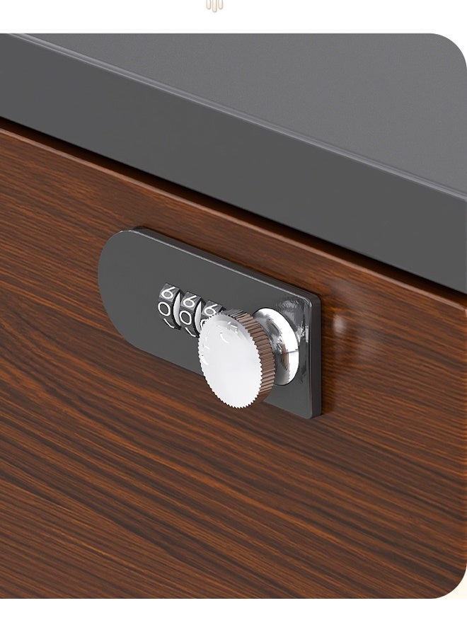 كيكي خزانة تخزين متنقلة منزلية، خزانة ملفات مع قفل، خشبية، بني ورمادي، 48*40*56 - Image 3