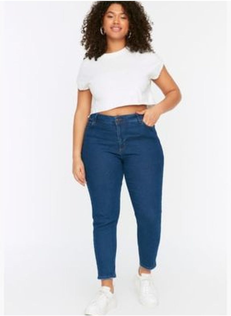 trendyol Dark Blue High Waist Flexible Skinny Jeans TBBSS22JE0189  - Image 2