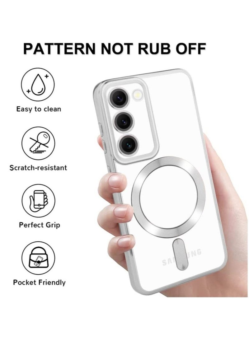 vesus Magnetic Clear Case for Galaxy S23 Plus Case,Compatible with MagSafe, Love Heart Design Electroplated Case Soft TPU Shockproof Full Camera Lens Protective Case for Samsung Galaxy S23 Plus - Image 2