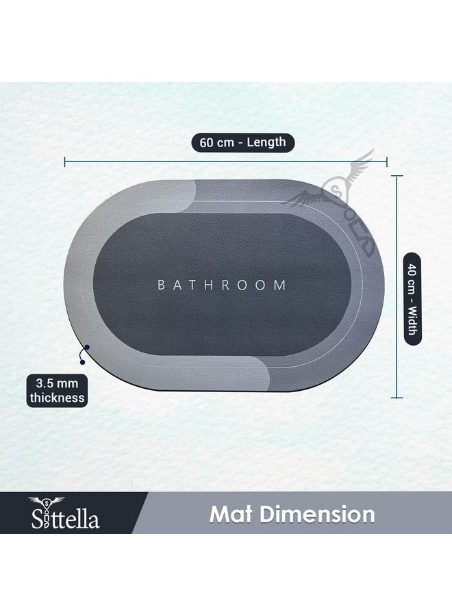 SITTELLA 1 Pc Rubber Bath Mat,Anti-Skid Water Soaking Bathroom Rug Door,Floor mat, Soft Quick Dry Water Absorbent Mat for Home Office 40x60cm-Grey - Image 2
