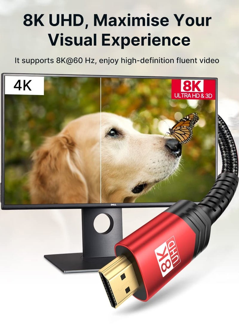 Puli Ultra High Speed HD Cable 8K 5M | HD 8K Cable Ultra HD - Game Console HD Cable, Data Transfer HD Cord for Computer, HDTV, Monitor, Support Full HD Video - Image 3
