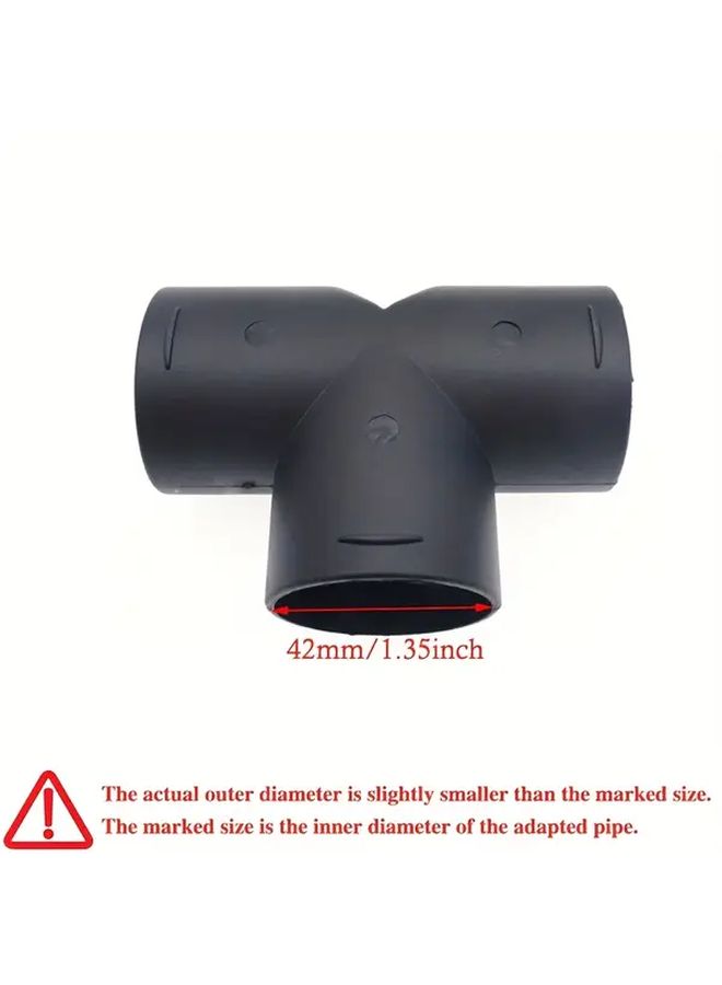60mm Black Plastic T Pipe Connector For Car Air Heater Ventilation Duct Outlet - Image 5