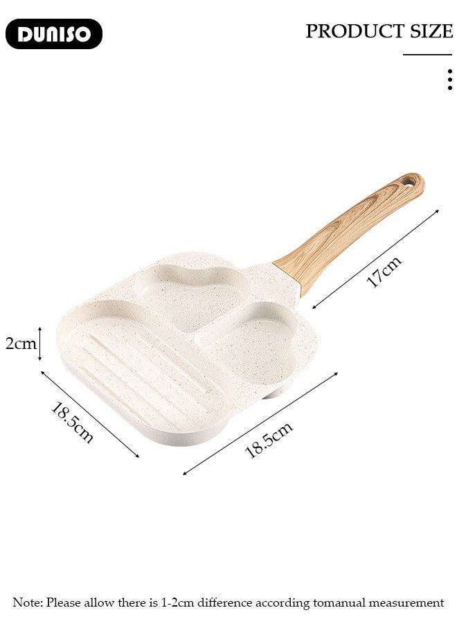 DUNISO - Egg Steak Frying Pan, 3 in 1 Nonstick Pancake Omelette Pan for Gas and Induction Stove,Ergonomic Handle Stain Resistant,Cookware Omelette Pan for Healthy Breakfast Cooking - Image 1