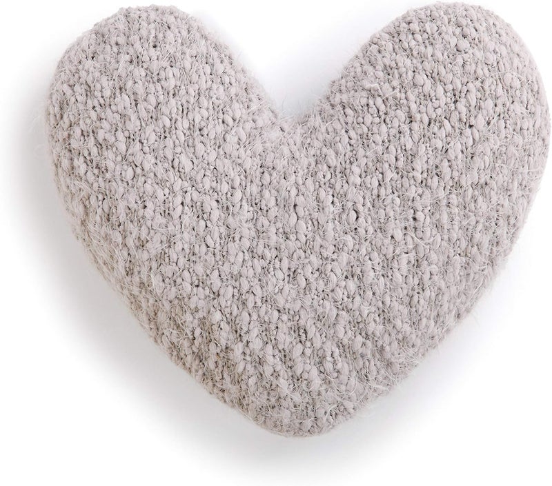 DEMDACO Taupe Grey Soft Heart Shaped 10 x 11 inch Plush Polyester Decorative Throw Giving Pillow, for Memorable Moments and Sending Get Well Wishes - Image 2