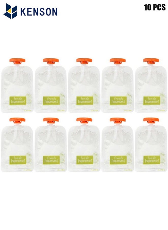 كِينْسُون أكياس الضغط ، أكياس ضغط أغذية الأطفال الحديثة البسيطة أكياس الزبادي القابلة لإعادة الاستخدام للأطفال ، الفريزر القابل للغسل ، صنع طعام عضوي محلي الصنع للرضع / الأطفال الصغار (10 قطع) - Image 1