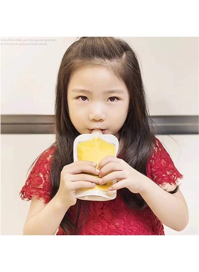 كِينْسُون أكياس الضغط ، أكياس ضغط أغذية الأطفال الحديثة البسيطة أكياس الزبادي القابلة لإعادة الاستخدام للأطفال ، الفريزر القابل للغسل ، صنع طعام عضوي محلي الصنع للرضع / الأطفال الصغار (10 قطع) - Image 4