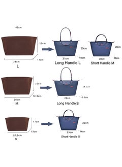 Skycare Skycare Purse Organizer Insert for Longchamp Le Pliage Large Tote - Premium Felt Organizer for Perfectly Organized Essentials BLUE  - Image 3