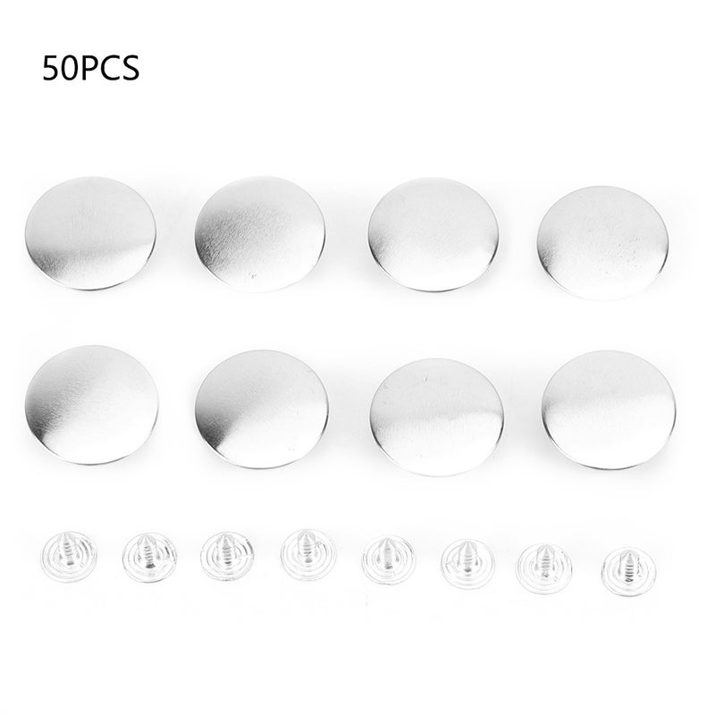 Smooth Metal Button Jeans Sweater Coat Decoration Buttons DIY Accessories 50pcs/set (20mm) - Image 1