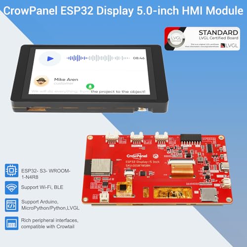 ELECROW ESP32 Display 800×480, 5 Inch HMI Basic ESP32 RGB TFT LCD Touch Screen with Acrylic Case, 32-Bit LX6 Dual-Core Processor, Up to 240MHz, Compatible with Arduino, LVGL, PlatformIO, MicroPython - Image 2