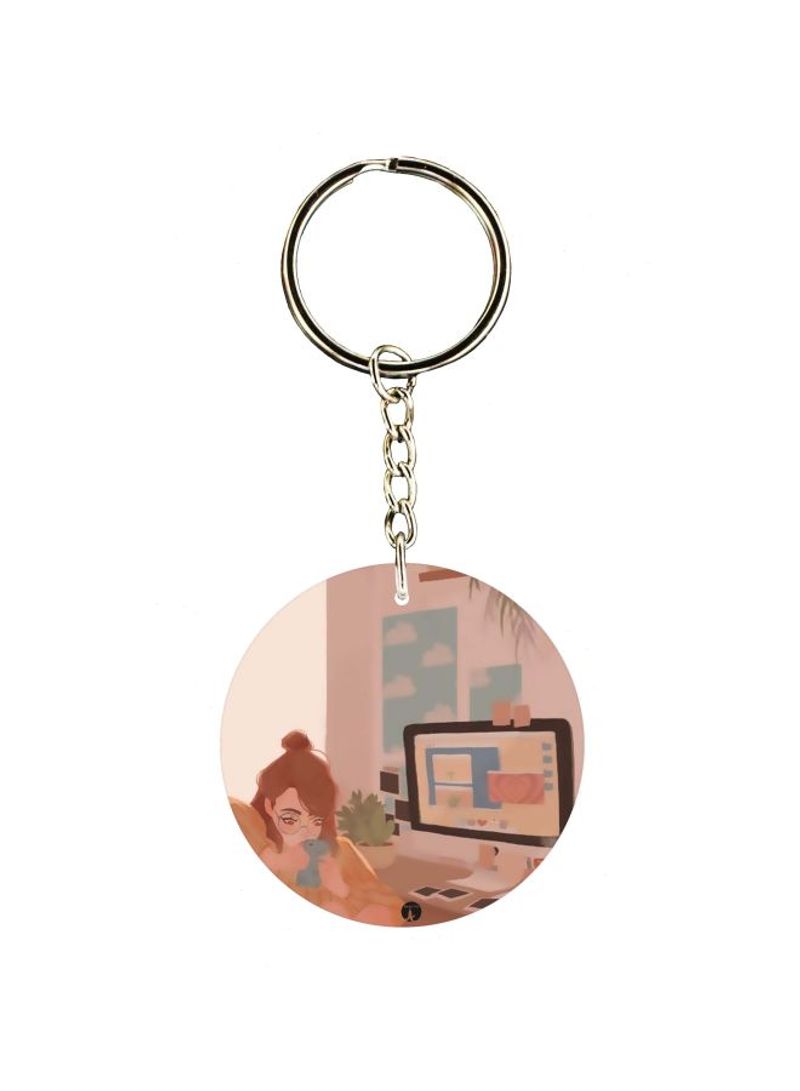 Single Sided Character Printed Keychain
