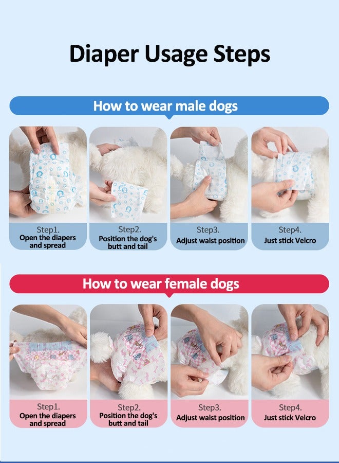 Generic Disposable Dog Diapers Male Super Absorbent Male Dog Wraps 10 Count Disposable Wrap with Secure Fit, Leakproof and Comfortable Doggie Diapers for Male Dogs Incontinence Excitable Urination  - Image 4
