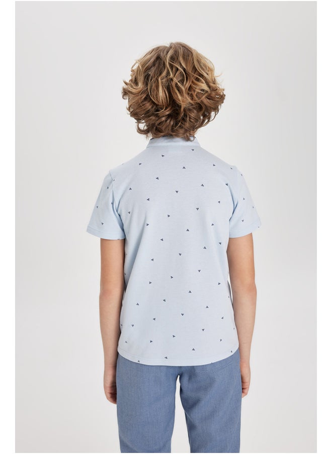 DeFacto - Boy Regular Fit Gadart Neck Knitted Short Sleeve Polo T-Shirt - Image 1