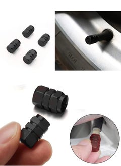 Wheel Caps With a Distinctive Hexagonal Design, 4 Pieces Black