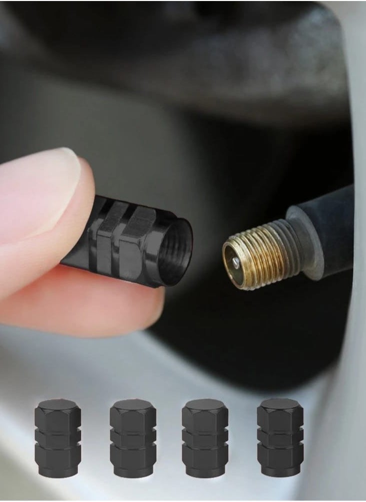 Generic - Wheel Caps With a Distinctive Hexagonal Design, 4 Pieces Black - Image 1