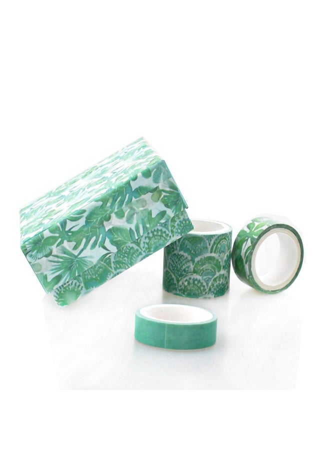 Peachjoy مجموعة شريط وشي ملون 12 لفة، شريط ماسك مزخرف بأوراق وأشجار زهرية، شريط طلاء ملون للحرف اليدوية، الأطفال، الألبومات، الأعمال اليدوية، تغليف الهدايا - Image 4