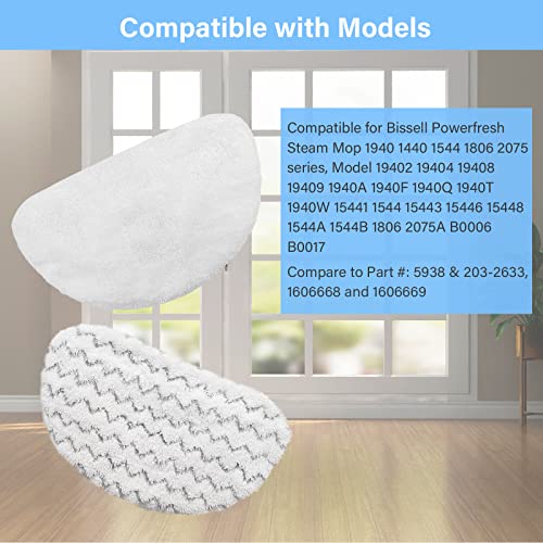 Tivcroxs 12 Pack 1940 Steam Mop Replacement Pads for Bissell Powerfresh Steam Mop 1940 1440 1806 1544 2075 2685A 2814 Series, Model 19402 19404 19408 19409 1940A 1940F 1940Q 1940T 1940W B0006 B0017 2075A 15441 - Image 2