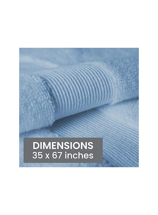 The Bros 2-Piece Luxury Bath Sheets, 100% Turkish Cotton Loops, 35 x 70 Oversized Bath Towels, Highly Absorbent and Quick Dry Bath Towels, Extra Soft Towel Set, Blue Fog - Image 5