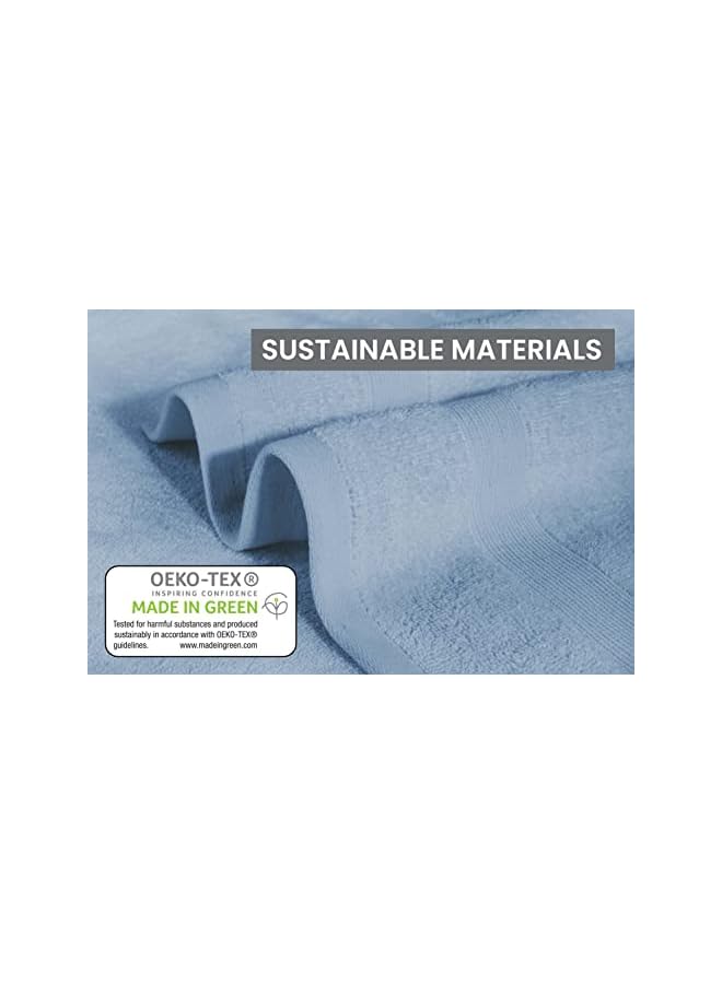 The Bros 2-Piece Luxury Bath Sheets, 100% Turkish Cotton Loops, 35 x 70 Oversized Bath Towels, Highly Absorbent and Quick Dry Bath Towels, Extra Soft Towel Set, Blue Fog - Image 4