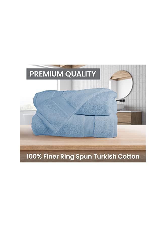 The Bros 2-Piece Luxury Bath Sheets, 100% Turkish Cotton Loops, 35 x 70 Oversized Bath Towels, Highly Absorbent and Quick Dry Bath Towels, Extra Soft Towel Set, Blue Fog - Image 2