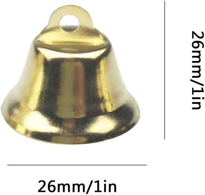 3A Featuretail Golden Metal Bells Used for DIY Crafts and Festive Decoration Golden 25Cm Set of 25pc - Image 3