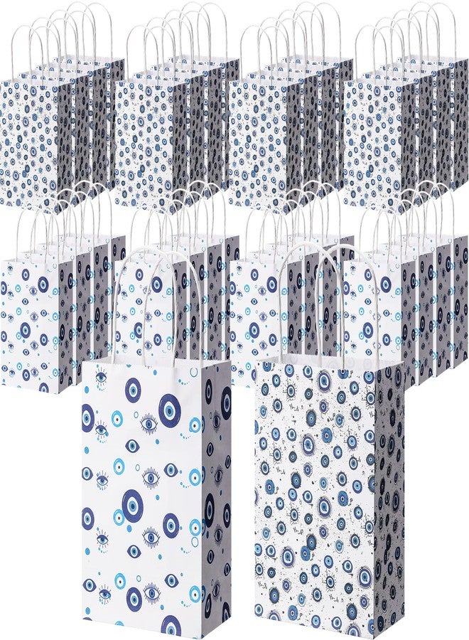 Marspark 24 Pcs Evil Eye Party Gift Bags with Handles 8.3x 5.9 Inch Evil Eye Goodie Candy Wrapping Paper Bag for Baby Shower Decor Wedding Party Supplies, Two Styles - Image 1