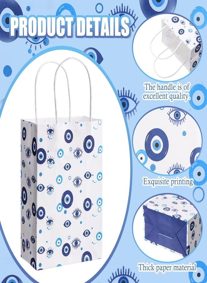 Marspark 24 Pcs Evil Eye Party Gift Bags with Handles 8.3x 5.9 Inch Evil Eye Goodie Candy Wrapping Paper Bag for Baby Shower Decor Wedding Party Supplies, Two Styles - Image 2