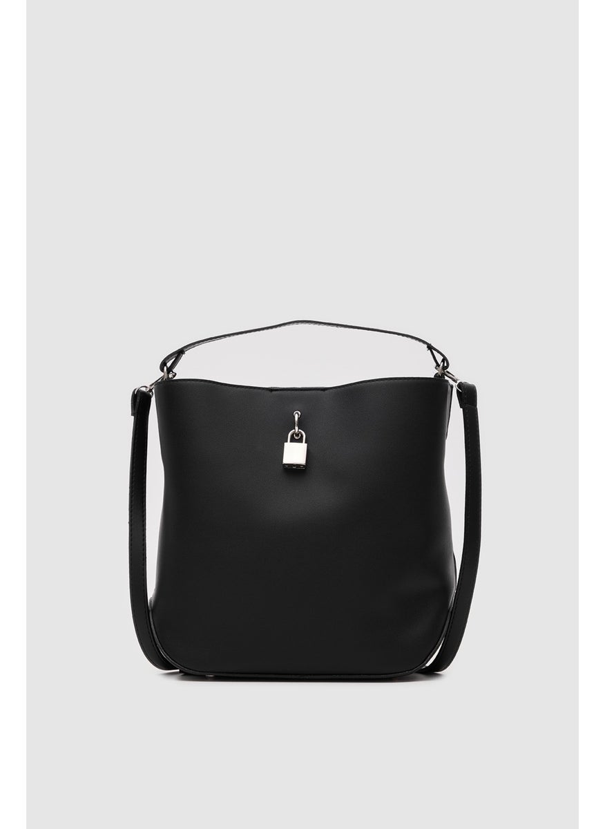 Shule Bags حقيبة يد وكتف قابلة للقفل جيمس سوداء  - Image 4