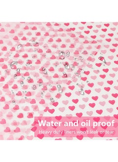Depend 50PCS Wax Baking Papers Disposable Oilproof Greaseproof Paper Sheets Square Food Packaging Wax Paper Food Tray Liners For Hamburger Cake Bread Sandwich, Heart Love Style  - Image 3