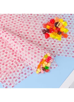 Depend 50PCS Wax Baking Papers Disposable Oilproof Greaseproof Paper Sheets Square Food Packaging Wax Paper Food Tray Liners For Hamburger Cake Bread Sandwich, Heart Love Style  - Image 4