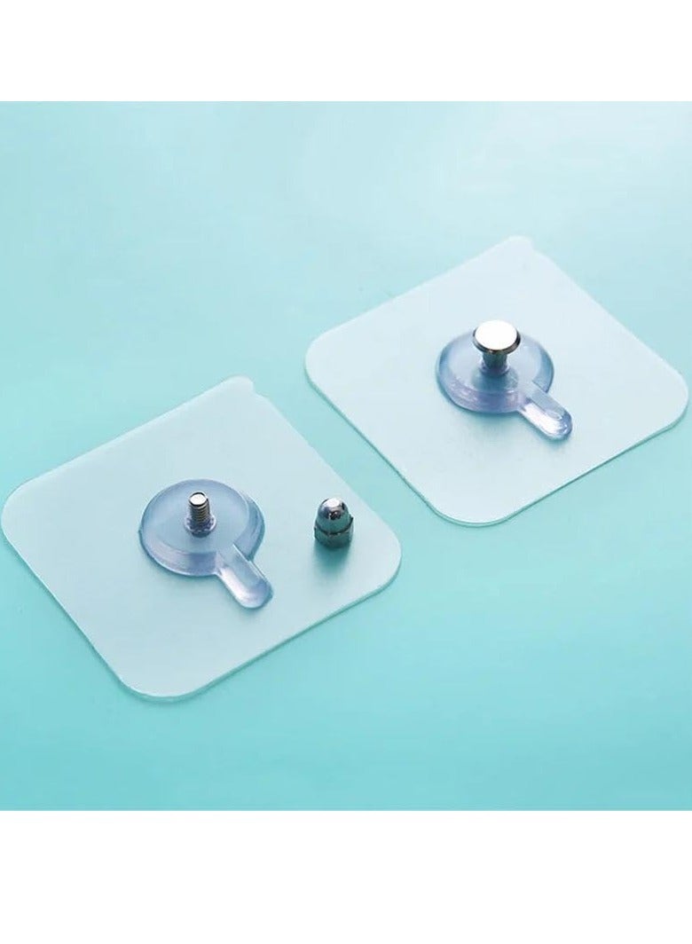 مجموعة خطافات لاصقة ببراغي ذاتية اللصق وشفافة للصور مع مقشطة لا تحتاج للثقب للحمام والمطبخ والملصقات والصور واللوحات الزخرفية من ١٥   قطعة - Image 2