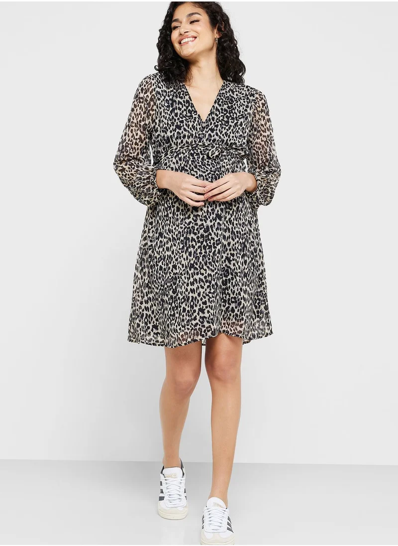 Only Maternity Tie Detail Printed Dress