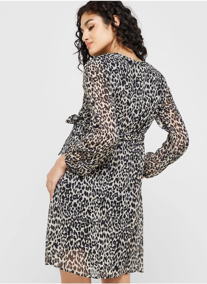 Only Maternity Tie Detail Printed Dress