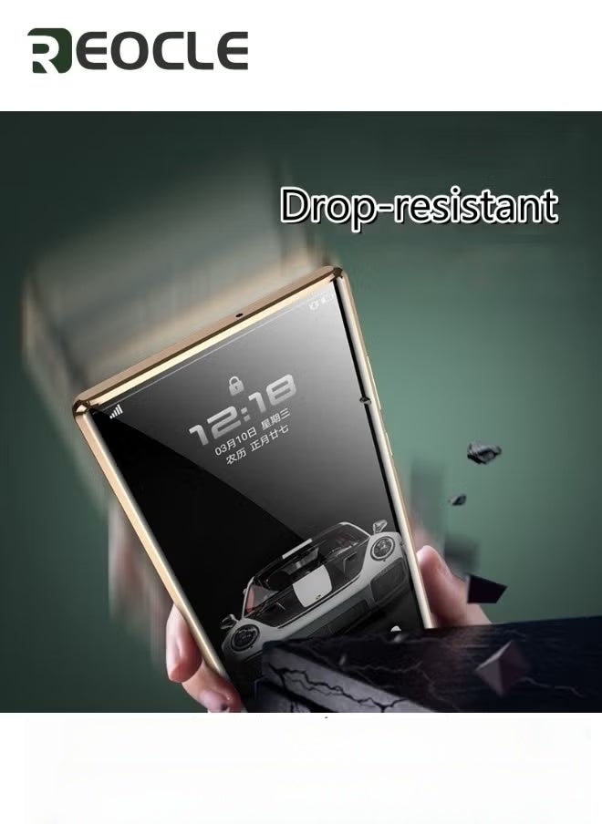 REOCLE Magnetic Case for Samsung Galaxy S22 Ultra Super Magnetic Adsorption Front HD 10H Tempered Glass Leather Back Metal Bumper Frame 360° Full Body Case - Image 3