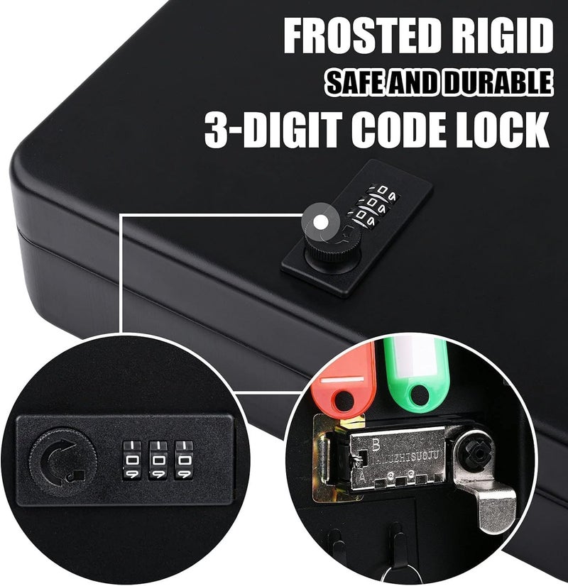 Key Box Wall Mount with Combination Lock, 28 Key Hooks & Tags Key Organizer, Steel Security Locking Key Cabinet, Storage Key Lock Box with Code, Key Management Cabinet - Image 4