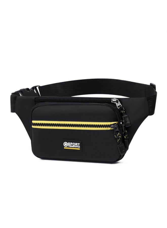 Generic Waist Bag For Men And Women Working Site Mobile Phone Bag Strong And Durable Multi-layer Stall Business Wallet-Color:Black  - Image 1