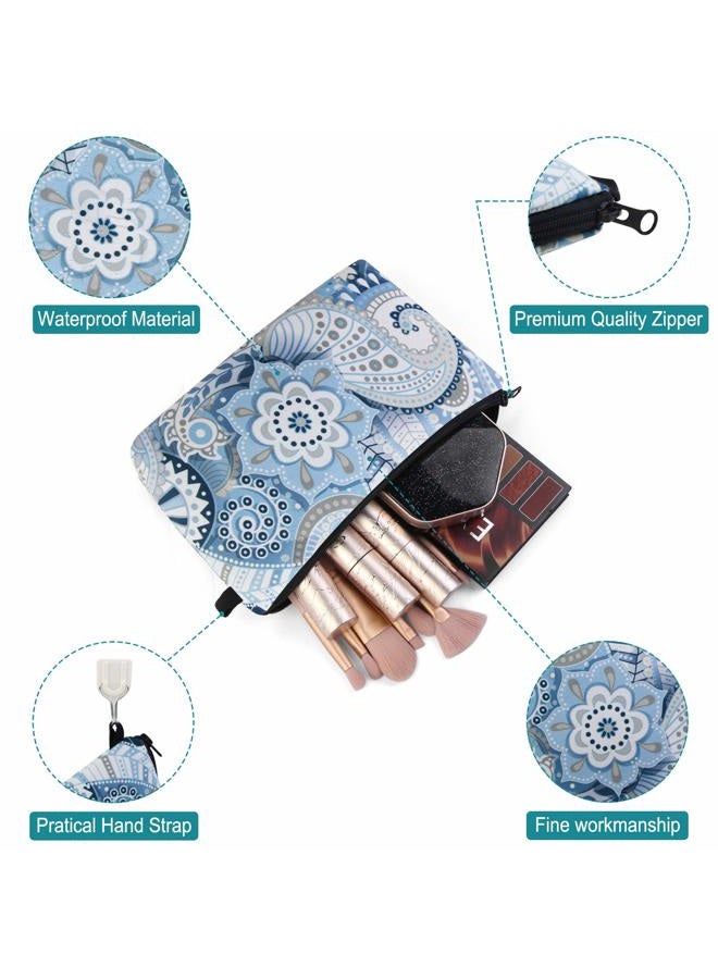 MAGEFY Makeup Bag 6 Styles Portable Travel Cosmetic Bag for Women Flower Patterns Zipper Pouch Sloth Gifts Makeup Pouch with Black Zipper (6 packs) - Image 3