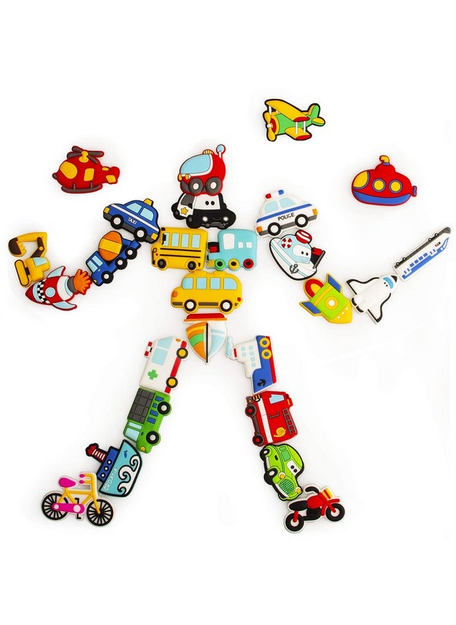 WISESTAR - 26Pcs Transports Rubber Fridge Magnets For Kids Aircraft, Boat, Vehicle, Car Refrigerator Magnet For Whiteboard Educational Toy Tool School Prize Birthday Gift Kids Over 6 Years - Image 1
