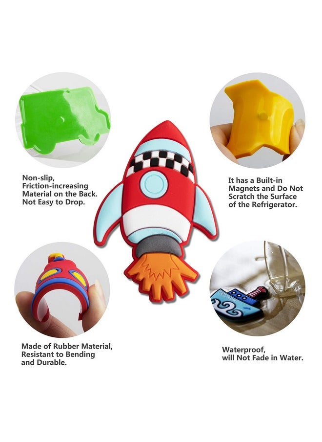 WISESTAR - 26Pcs Transports Rubber Fridge Magnets For Kids Aircraft, Boat, Vehicle, Car Refrigerator Magnet For Whiteboard Educational Toy Tool School Prize Birthday Gift Kids Over 6 Years - Image 1