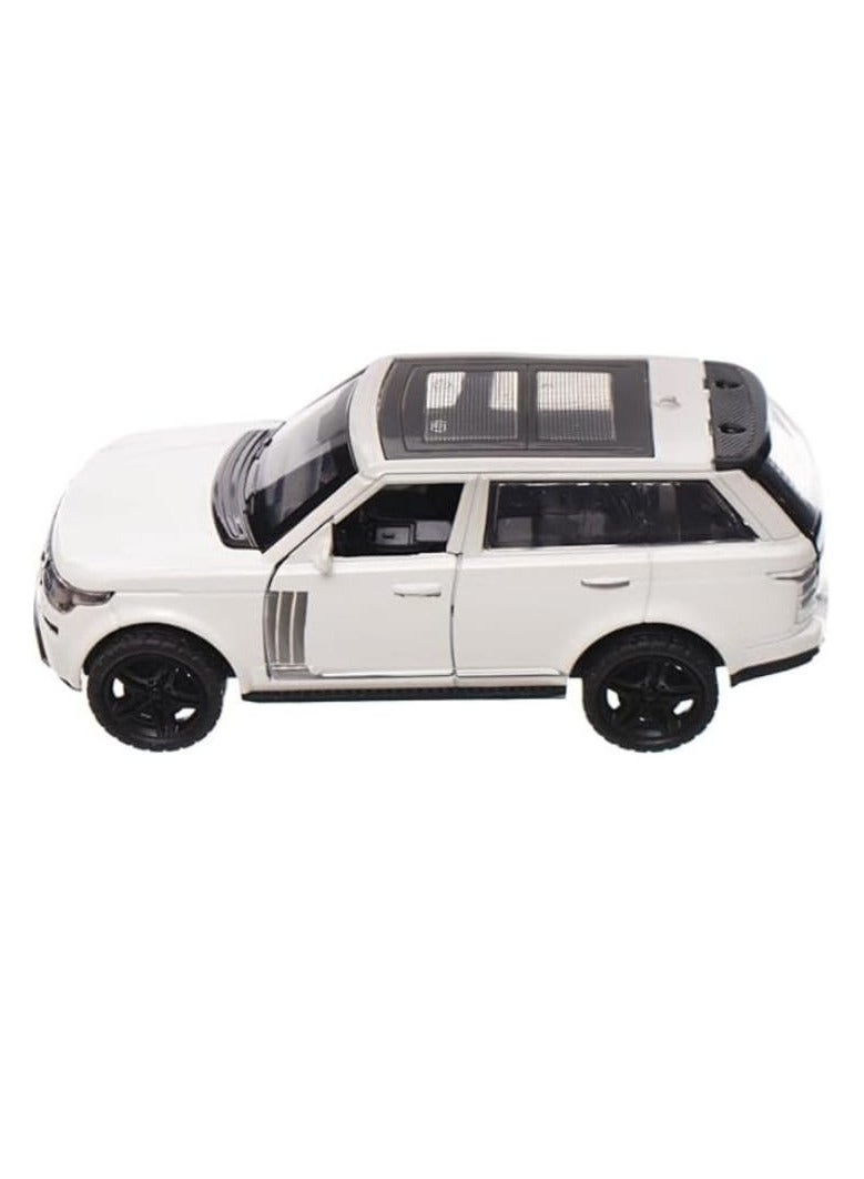 Small metal car, great design, rear wheel drive and opening door for more fun for children - black and white