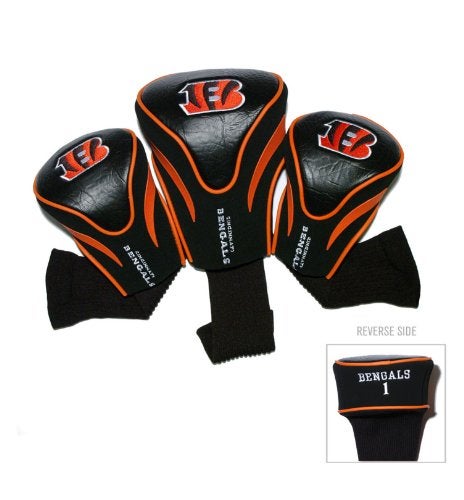 Team Golf NFL Cincinnati Bengals Contour Golf Club Headcovers (3 Count) Numbered 1, 3, & X, Fits Oversized Drivers, Utility, Rescue & Fairway Clubs, Velour lined for Extra Club Protection - Image 2