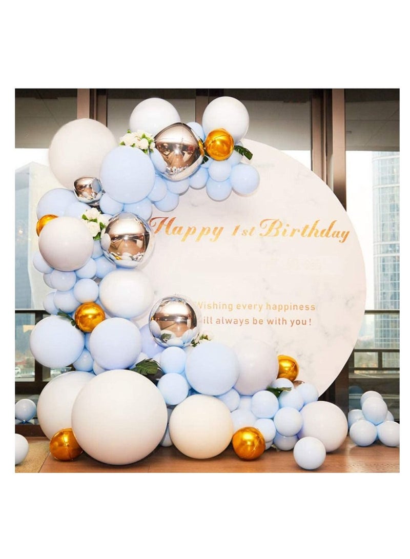 هايلاند 50 قطعة من بالونات الباستيل الزرقاء الصغيرة لديكورات الذكرى السنوية لحفلات أعياد الميلاد - Image 3