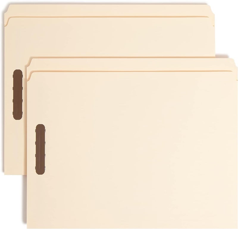 Smead Fastener File Folder, 2 Fasteners, Reinforced Straight-Cut Tab, Letter Size, Manila, 50 per Box (14513) - Image 1