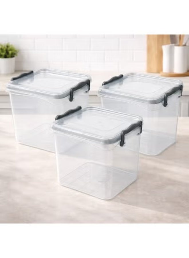 favilla 3-piece square storage container set, 2.4 liters, code 1256 – airtight seal for storing legumes and other foods. - Image 2