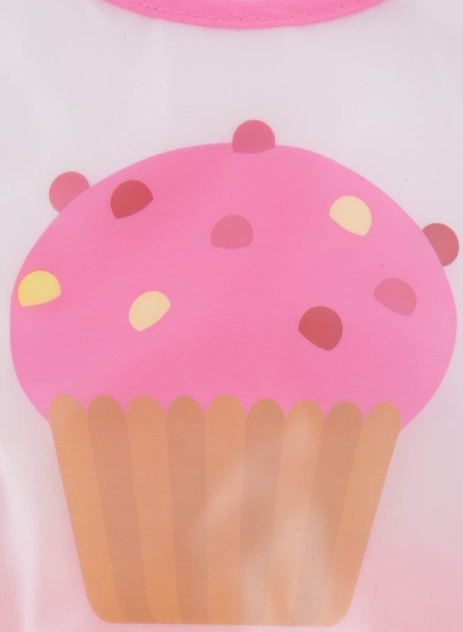 Yellow Bee Cupcake Print Bibs with Crumb Collector for Kids - Image 2