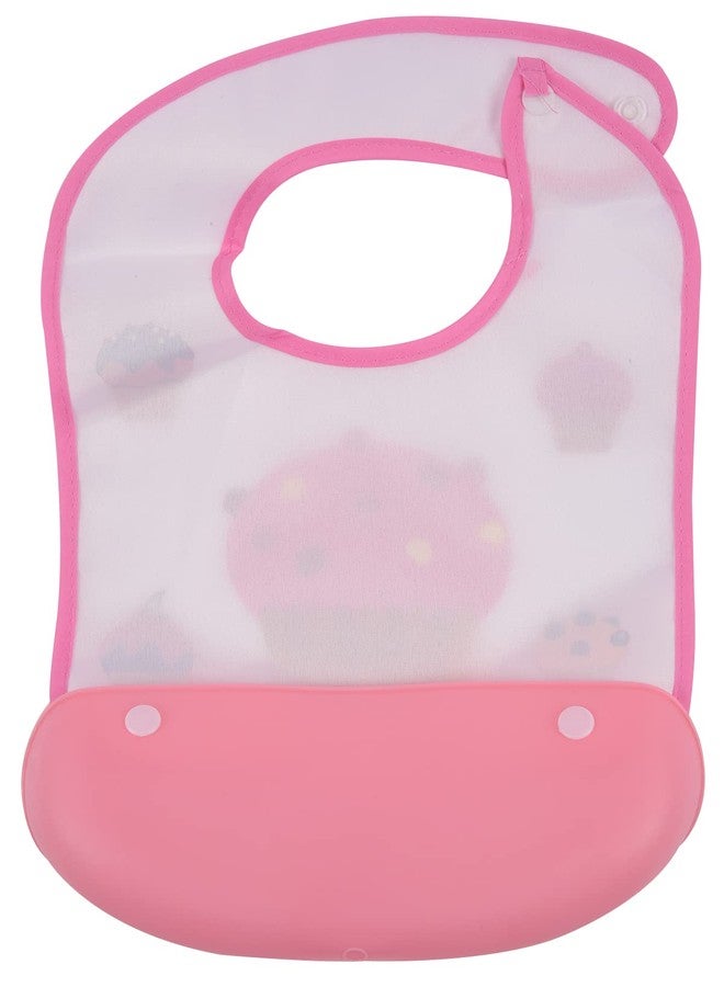Yellow Bee Cupcake Print Bibs with Crumb Collector for Kids - Image 3