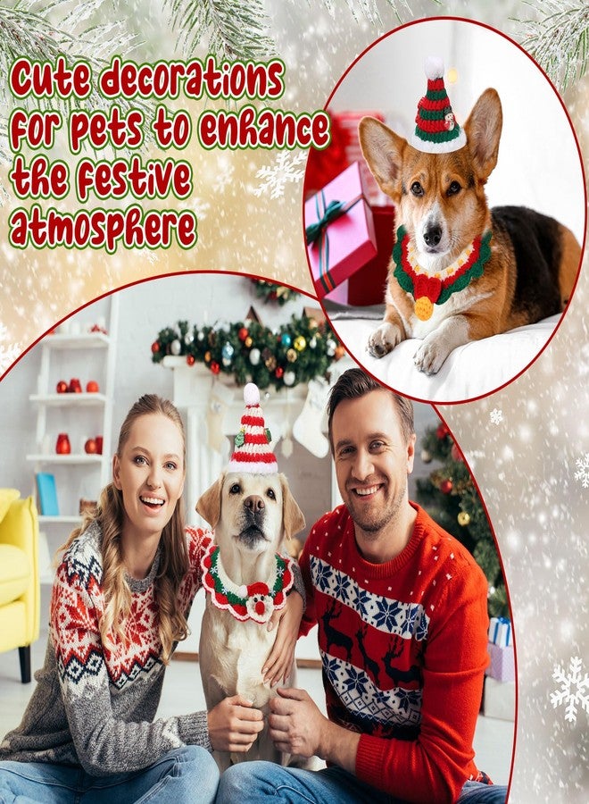 كوم طقم ملابس عيد الميلاد للقطط والكلاب من كوم، مكون من 6 قطع، يتضمن قبعة على شكل شجرة عيد الميلاد، وطوق سانتا للقطط مزين بزينة شجرة عيد الميلاد ورجل الثلج وعصا الحلوى. ملابس محبوكة قابلة للتعديل مناسبة للكلاب والقطط في حفلات الأعياد، مقاسات صغيرة ومتوسطة. - Image 4